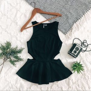 🌻Sparkle & Fade Peplum Cut Out Tank